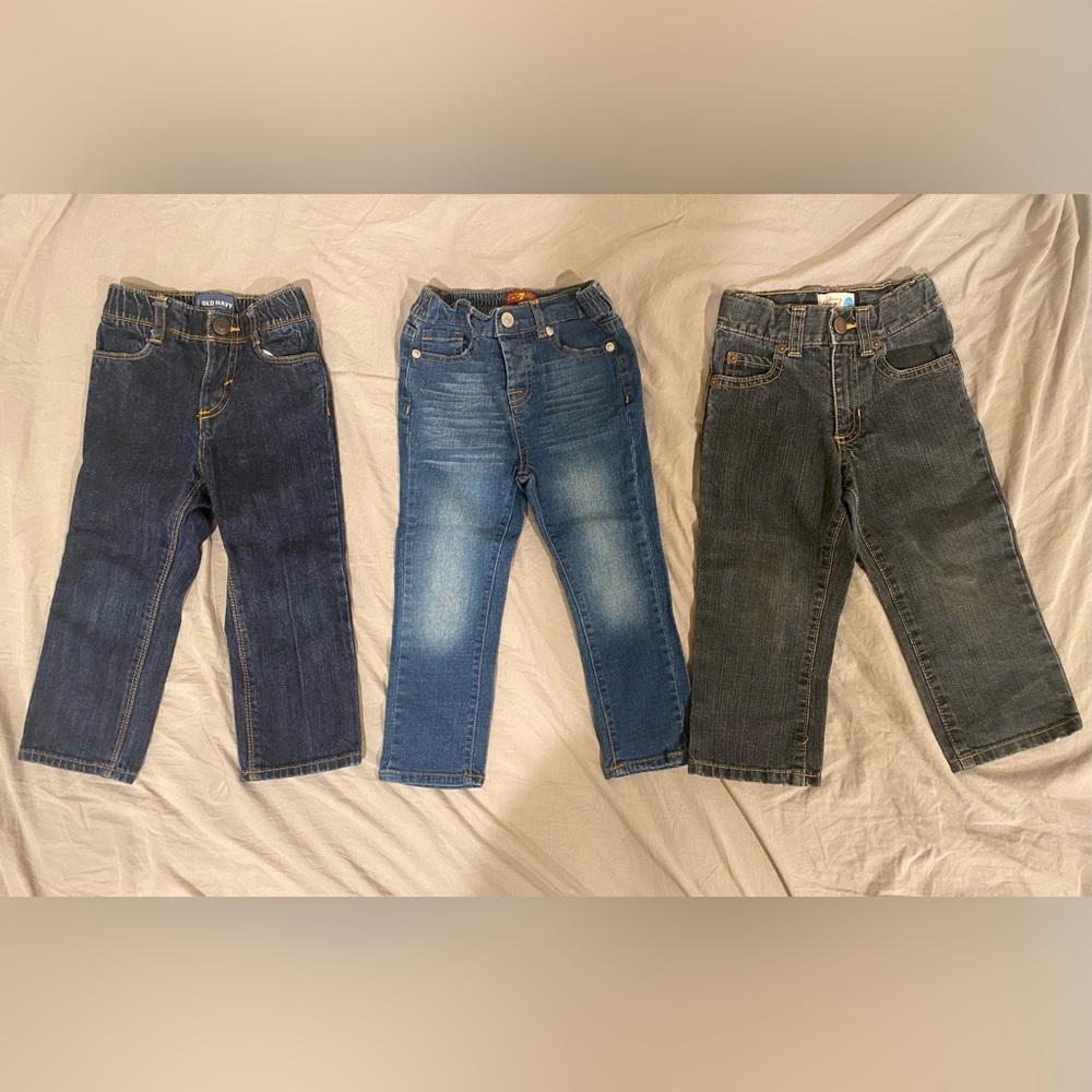 7 For All Mankind toddler jeans, Old Navy, 3 pairs of size 2T jeans